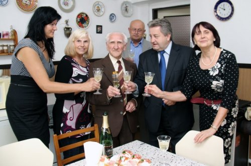 Oslavenec Václav Slabý přijal gratulanty