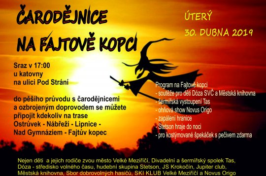 Blíží se tradiční akce Čarodějnice