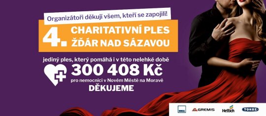 Žďárský Charitativní ples pomohl nemocnici, ačkoliv se netancovalo