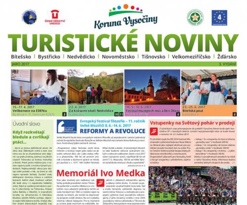 Turistické noviny zvou na jarní akce na Vysočině, také na červnový filozofický festival