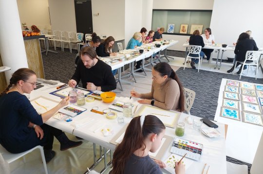 Zájemci se učili akvarelovou malbu