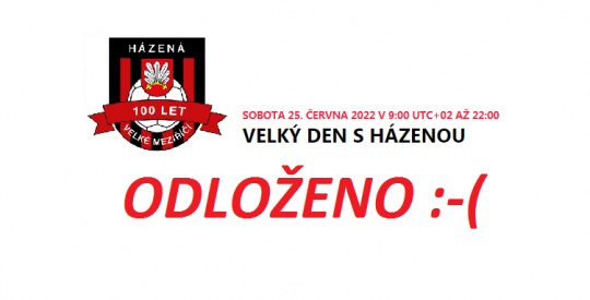 Velky den s házenou se o rok odkládá