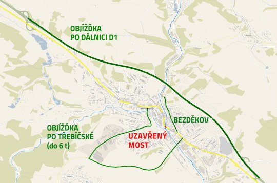 Za týden v pátek bude uzavřen most u pošty