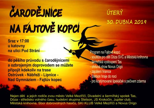 Blíží se tradiční akce Čarodějnice