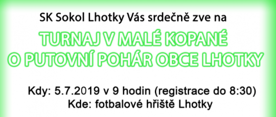 Turnaj v malé kopané Lhotky 2019 