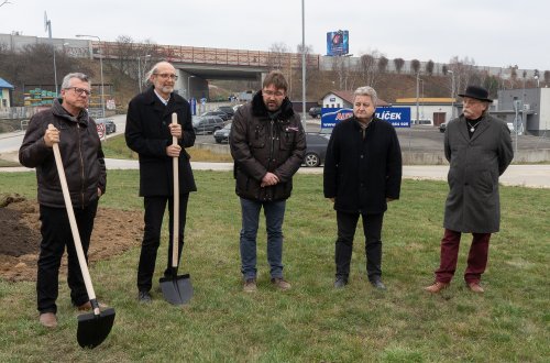 Dvě lípy a jeden dub zdobí velký kruhový objezd na východním konci města