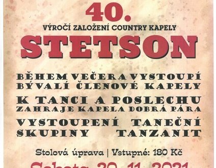 Taneční večer Stetson se tento víkend neuskuteční