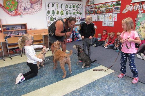 Ukázky canisterapie si děti ze Školní oblíbily