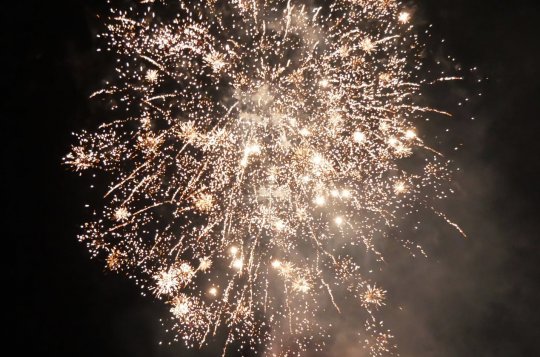Ohňostroj rozzářil oblohu nad městem