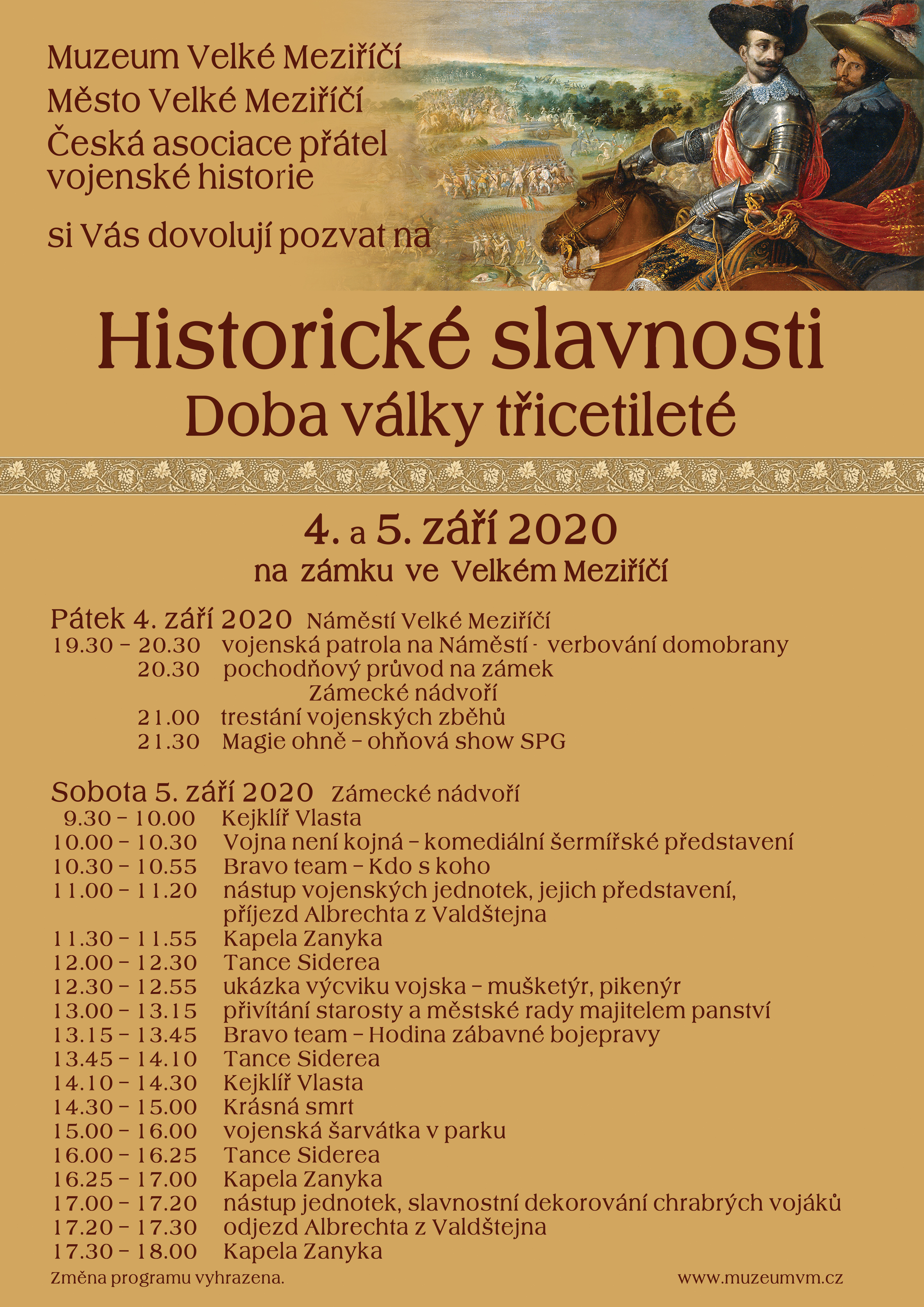 Plakát A2 Historické slavnosti 2020 druhá verze copy
