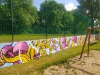 Zeď pohled od silnice